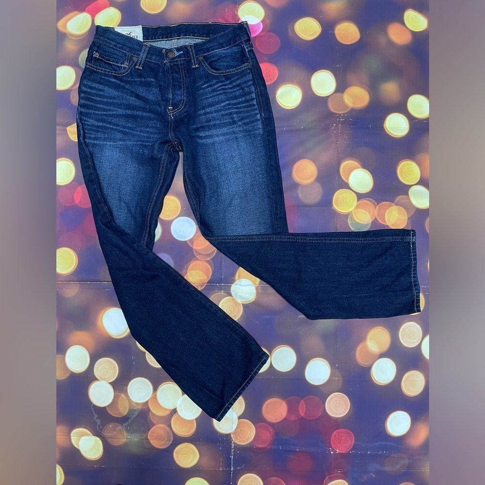 Hollister boot jeans button fly new w30 x 32L dark wash